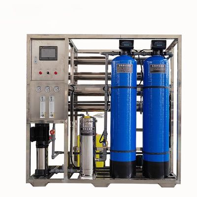 1TPH 2.1kW-380-415V 2xFRP Tanques de agua salada Planta de agua de ósmosis inversa