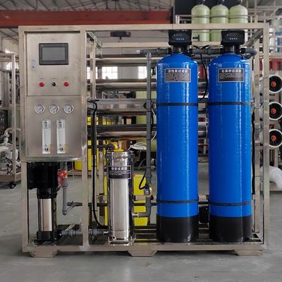 1TPH 2.1kW-380-415V 2xFRP Tanques de agua salada Planta de agua de ósmosis inversa