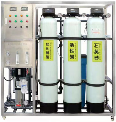 1TPH 2.1kW-380-415V 3xFRP Tanques de agua salada Planta de agua de ósmosis inversa