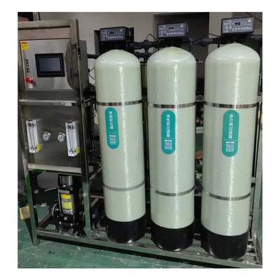 1TPH 2.1kW-380-415V 3xFRP Tanques de agua salada Planta de agua de ósmosis inversa