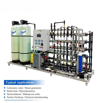 Máquina de filtro de agua industrial de ósmosis inversa de 1500 l/h con máquina EDI