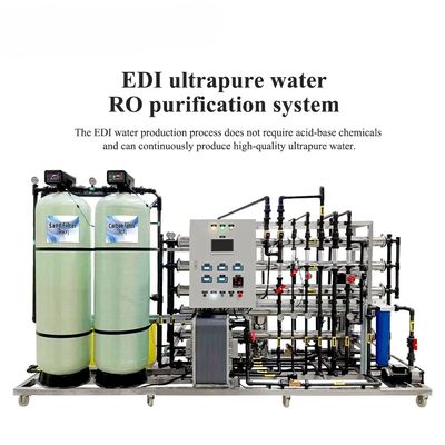 Máquina de filtro de agua industrial de ósmosis inversa de 1500 l/h con máquina EDI