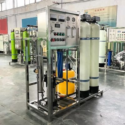 2 Tanques de FRP Sistema de filtro de agua por membrana RO industrial de 500LPh
