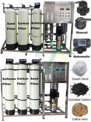 Los sistemas de purificación de agua potable estándar de los pequeños tanques de FRP 3x RO-500L/H