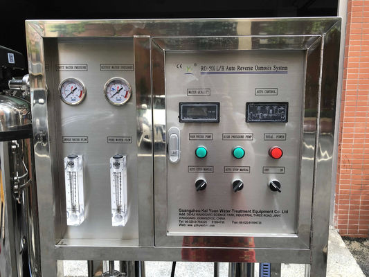 500L/H 2xSS304 Tanque de almacenamiento Planta de agua de ósmosis inversa para el tratamiento comercial del agua