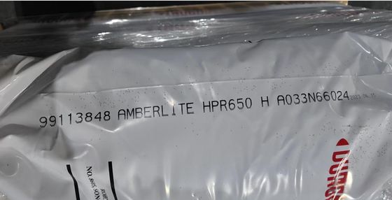 Resina de intercambio iónico DuPont AmberLite HPR4200 Cl para desmineralización de agua industrial con perlas enteras sin agrietar ≥ 90% e hinchamiento del 20%