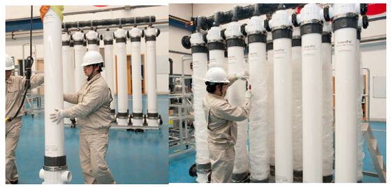 Modulo UF de PVDF de DuPontTM IntegraTecTM XP 77 IG de 77 m2 y plataforma abierta