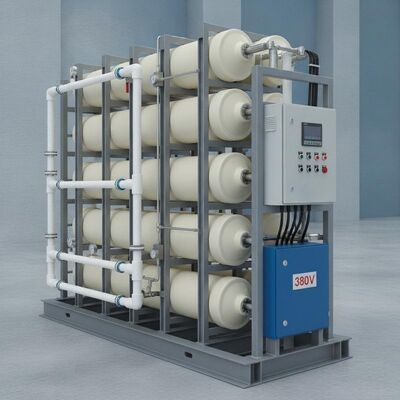 Sistema de tratamiento por ósmosis inversa de agua salobre 5000 GPD Alta eliminación de TDS 98 por ciento de recuperación FRP Casilla de membrana 380V