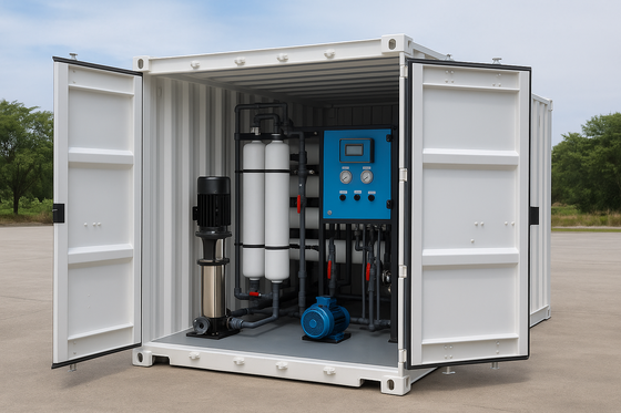 100TPD Containerized Reverse Osmosis System in 20ft ISO Container for Emergency Relief Water Treatment