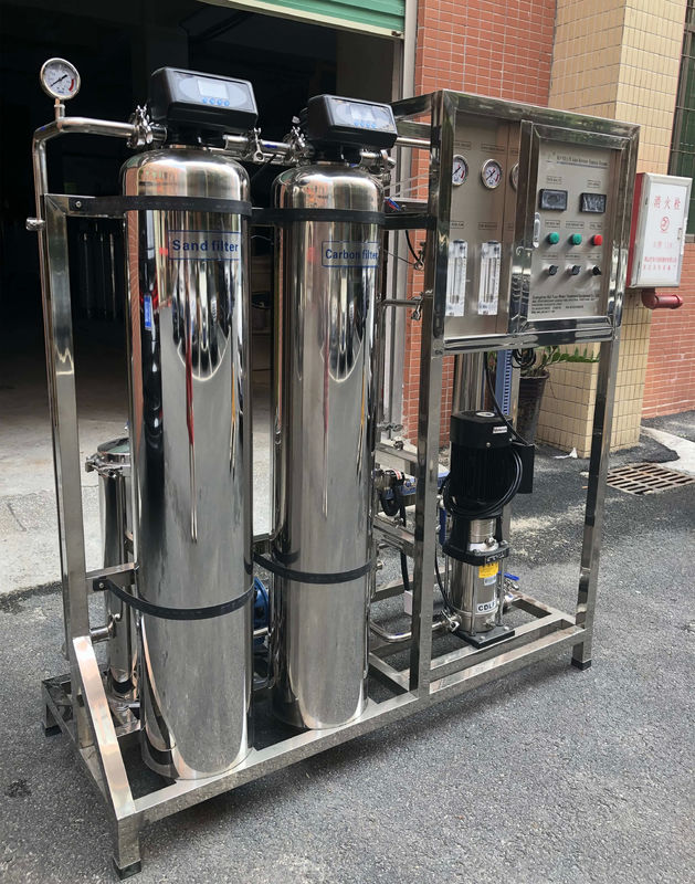 500L/H 2xSS304 Tanque de almacenamiento Planta de agua de ósmosis inversa para el tratamiento comercial del agua