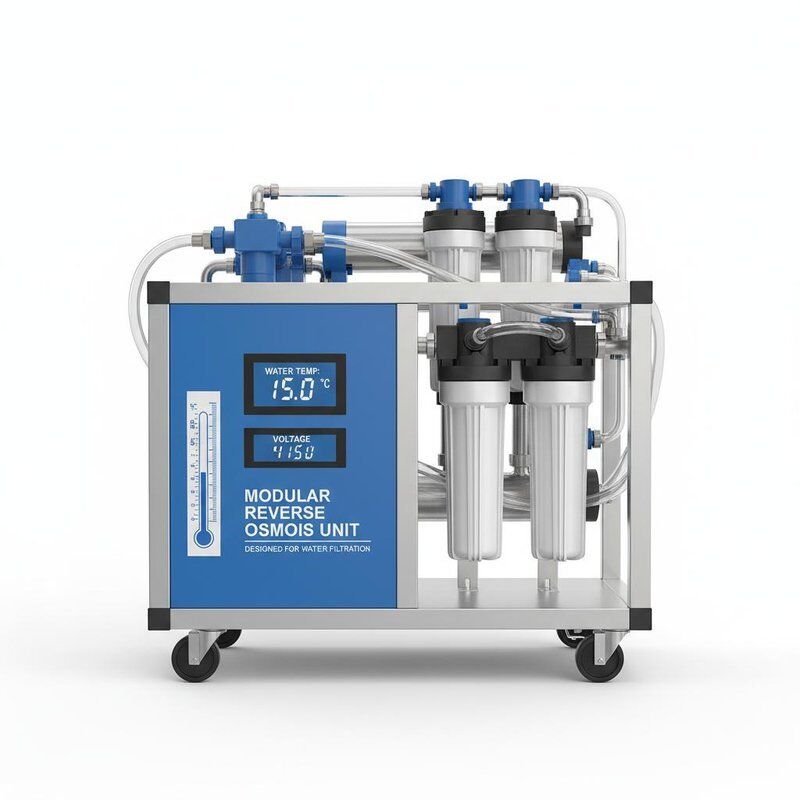 Water Temp 5 to 35 degrees Celsius Modular Reverse Osmosis Unit Designed for Water Filtration and Voltage 415V Operation