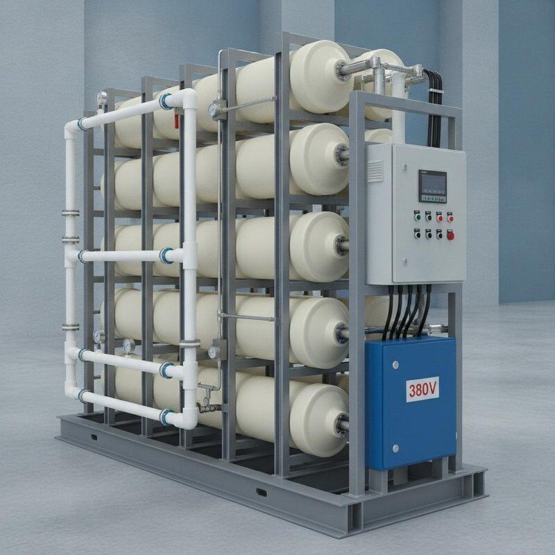 Sistema de tratamiento por ósmosis inversa de agua salobre 5000 GPD Alta eliminación de TDS 98 por ciento de recuperación FRP Casilla de membrana 380V
